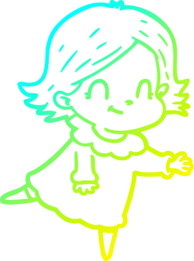 Bir insan tarafından çizilmiş soğuk gradyan çizgi çizimi.