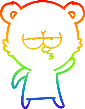 Bir insan tarafından çizilmiş, sıkılmış bir kutup ayısının çizdiği gökkuşağı gradyanı çizimi