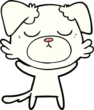 Bir insan tarafından çizilmiş şirin bir çizgi film köpeği.