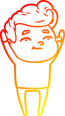 Bir insan tarafından çizilmiş mutlu bir çizgi film karakteri çizimi.