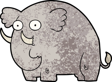 Bir insan tarafından çizilmiş bir fil.