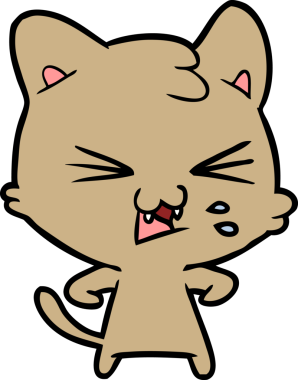 Bir insan tarafından çizilmiş kedi tıslaması.