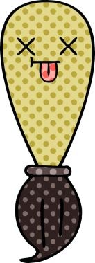 Bir insan tarafından çizilmiş bir boya fırçasının karikatürü.