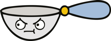 Bir insan tarafından çizilmiş bir kaşık karikatürü.