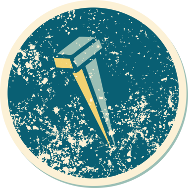 Bir insan tarafından çizilmiş demir tırnağın sembolik dövmesi.