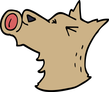 Bir insan tarafından çizilmiş karalama havlayan köpek.