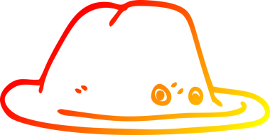 Bir insan tarafından çizilmiş çizgi film şapkasının sıcak çizgi çizimi