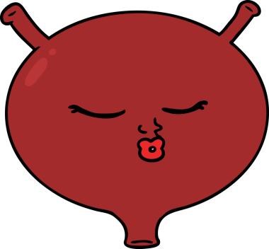 bir insan tarafından çizilmiş karikatür mesanesi