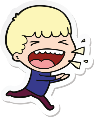 Bir insan tarafından çizilmiş bir karikatür çıkartması.