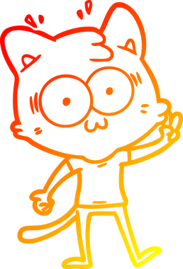 İnsan tarafından çizilmiş bir çizgi filmin sıcak eğimli çizimi.