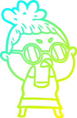 Bir insan tarafından çizilmiş bir çizgi filmin soğuk gradyan çizimi.