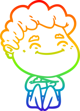 Bir insan tarafından çizilmiş gökkuşağı gradyan çizgi çizimi.