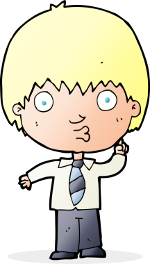 Bir insan tarafından çizilen soruyu cevaplayan karikatür okulu çocuğu.