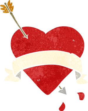 Bir insan tarafından çizilmiş kalp dövmesi.