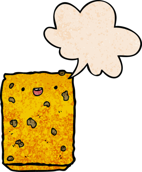 bir insan tarafından çizilmiş eski moda konuşma baloncuklu çizgi film bisküvisi