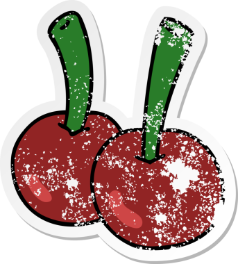 Bir insan tarafından çizilmiş garip bir el çizilmiş kirazının sıkıntılı çıkartması.