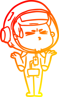 Bir çizgi film karakteri, bir insan tarafından çizilmiş astronot çizimi.