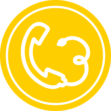 bir insan tarafından çizilmiş telefon ahizesi dairesel simgesi