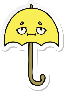 Bir insan tarafından çizilmiş şirin bir şemsiye çıkartması.