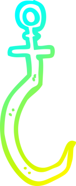 Bir insan tarafından çizilmiş karikatür balık kancası.