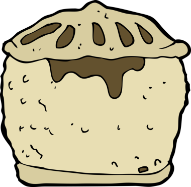 Bir insan tarafından çizilmiş et pastası.