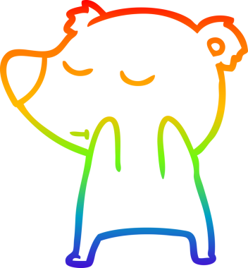 Bir insan tarafından çizilmiş mutlu bir çizgi film ayısının çizimi.