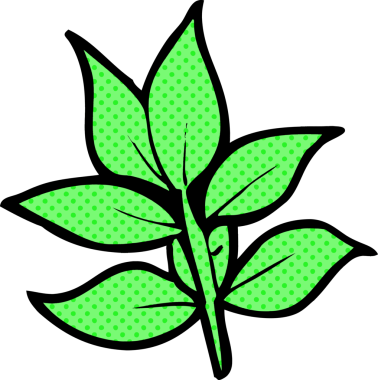 Bir insan tarafından çizilmiş çizgi film yaprakları