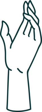 Bir insan tarafından çizilmiş bir elin ikonik dövme şekli