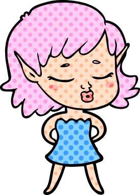 Bir insan tarafından çizilmiş güzel elf kızı.