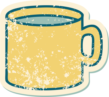 Bir insan tarafından çizilmiş kahvenin sembolik dövmeli görüntüsü.