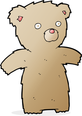 Bir insan tarafından çizilmiş oyuncak ayı.