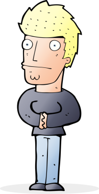 Bir insan tarafından çizilmiş endişeli bir adam.