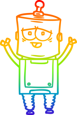 gökkuşağı gradyan çizgisi bir insan tarafından çizilmiş robot çizgi