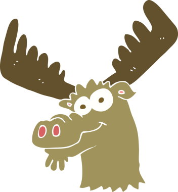 Bir insan tarafından çizilmiş geyiğin düz renk çizimi