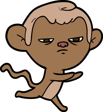 Bir insan tarafından çizilmiş çizgi maymun.