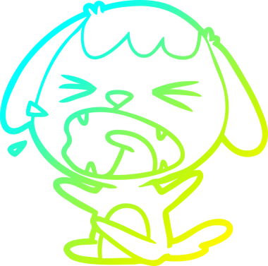 Bir insan tarafından çizilmiş şirin bir köpeğin soğuk gradyan çizimi