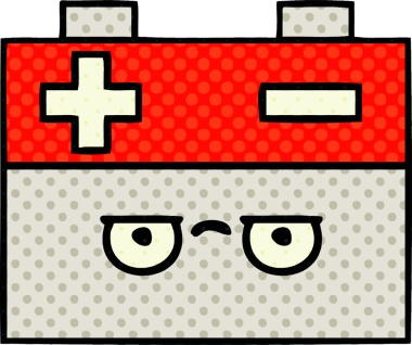 Bir insan tarafından çizilmiş bir araba aküsünün çizgi romanı.