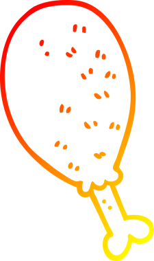 Bir insan tarafından çizilmiş tavuk budu çizgi filminin sıcak eğimli çizimi