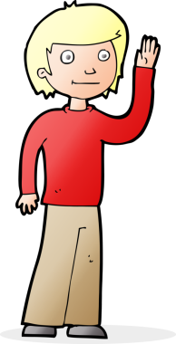 Bir insan tarafından çizilmiş çizgi film dostu çocuk.