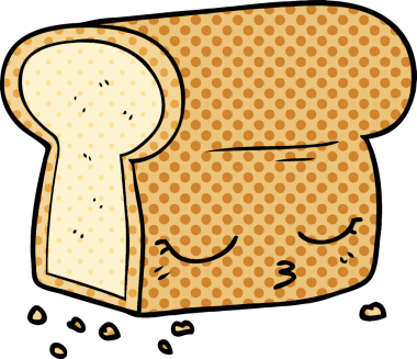 Bir insan tarafından çizilmiş bir somun ekmek.