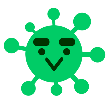 Bir insan tarafından çizilmiş kalın kaşlı kuş virüsü.