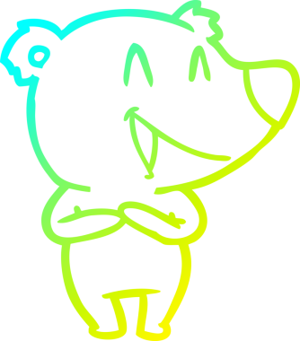 Bir insan tarafından çizilmiş gülen ayı çizgi filmi.