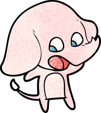 Bir insan tarafından çizilmiş şirin bir fil.