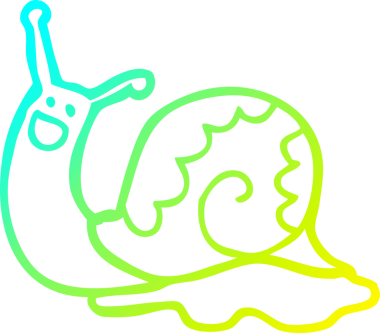 Bir insan tarafından çizilmiş tatlı bir salyangoz çizimi.