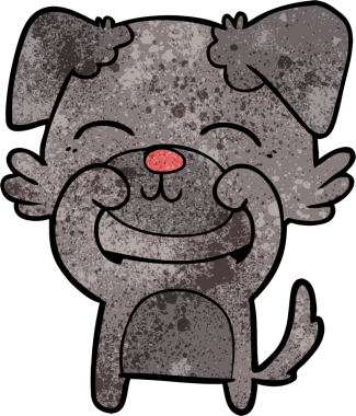 Bir insan tarafından çizilmiş çizgi film köpeği.