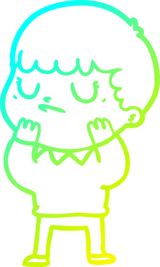 Bir insan tarafından çizilmiş soğuk gradyan çizgi film karakteri.