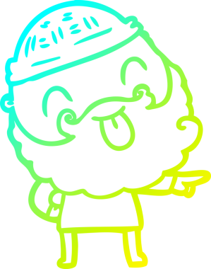 Soğuk gradyan çizgisi, sakallı bir adamın bir insan tarafından çizilmiş dili.