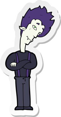 Bir insan tarafından çizilmiş bir vampirin çıkartması.