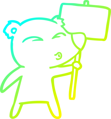 Bir insan tarafından çizilmiş levhalı bir kutup ayısının soğuk çizgi çizimi