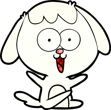 Bir insan tarafından çizilmiş şirin bir çizgi film köpeği.